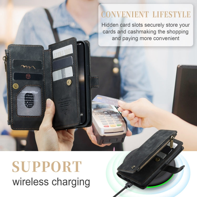 For iPhone 15 CaseMe C30 Multifunctional Leather Phone Case(Black) by CaseMe