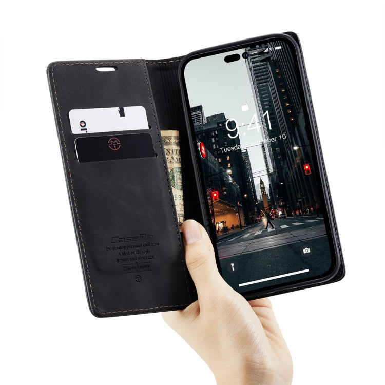 For iPhone 15 Pro Max CaseMe 013 Multifunctional Horizontal Flip Leather Phone Case(Black) by CaseMe