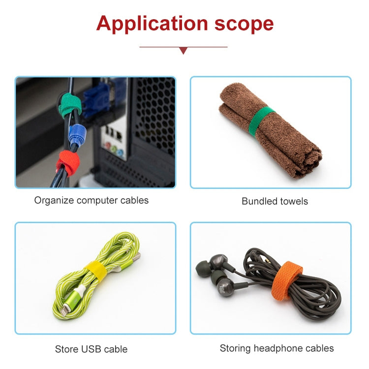 1.2cm 3m Reusable & Dividable Hook and Loop Cable Ties(Random Color Delivery) by bashfashion