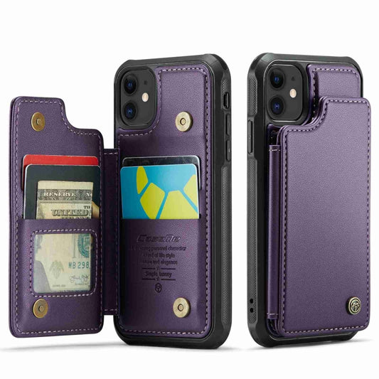 For iPhone 11 CaseMe C22 Card Slots Holder RFID Anti-theft Phone Case(Purple) by CaseMe