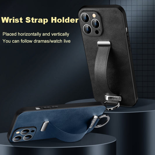 For iPhone 15 SULADA Tide Cool Series PC + Leather Texture Skin Feel Phone Case(Black) by SULADA