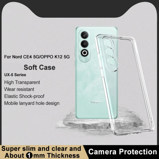 For OnePlus Nord CE4 5G/OPPO K12 5G IMAK UX-5 Series Transparent Shockproof TPU Protective Case by imak