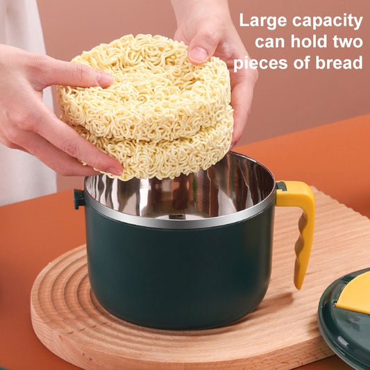 304 Stainless Steel Instant Noodle Bowl Student Lunch Box(Coral Pink) by bashfashion