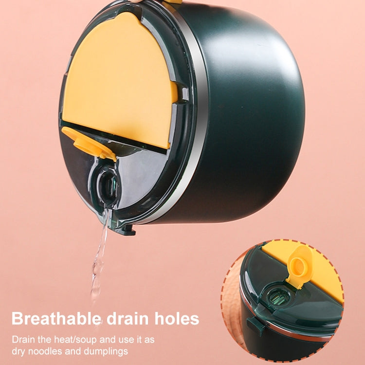 304 Stainless Steel Instant Noodle Bowl Student Lunch Box(Black) by bashfashion