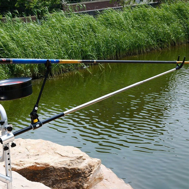 Stainless Steel Thickened Fishing Rod Turret Bracket 2.4m Black by bashfashion
