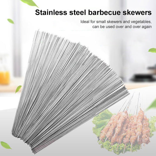 10pcs Outdoor Lamb Kebab Barbecue Stainless Steel Skewers by bashfashion