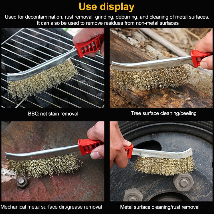 BBQ Grill Wire Cleaning Brush with Handle Stainless Steel by bashfashion