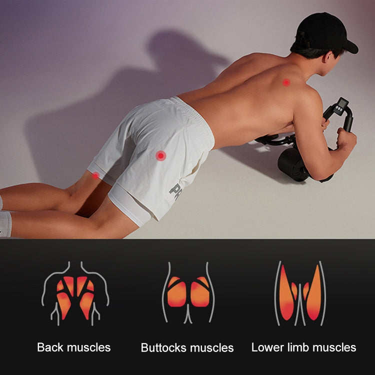 Abdominal Fitness Wheel Planks Support Household Fitness Equipment With LED Display / Timing(Black) by bashfashion