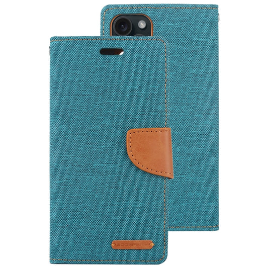 For iPhone 15 Pro GOOSPERY CANVAS DIARY Fabric Texture Flip Leather Phone Case(Green) by GOOSPERY