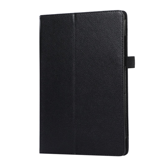 For Samsung Galaxy Tab A9+ Litchi Texture Leather Tablet Case with Holder(Black) by bashfashion