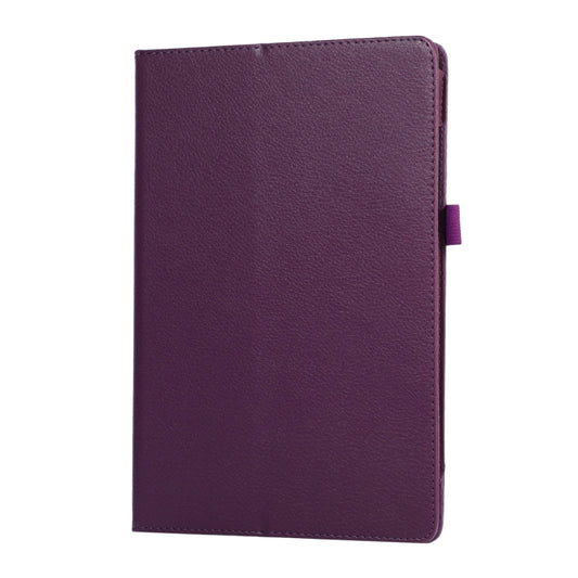For Samsung Galaxy Tab A9 Litchi Texture Leather Tablet Case with Holder(Purple) by bashfashion