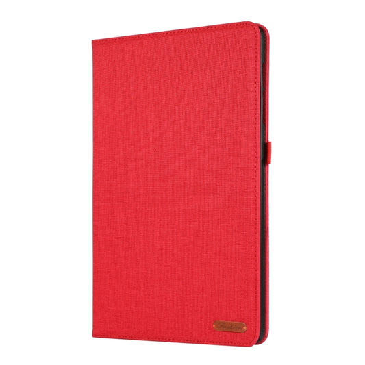 For Samsung Galaxy Tab S10 Ultra Fabric Texture Horizontal Flip Leather Tablet Case(Red) by bashfashion