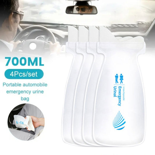4pcs / Set Vehicle Emergency Urine Bags Unisex Disposable Portable Toilet 700ml by bashfashion