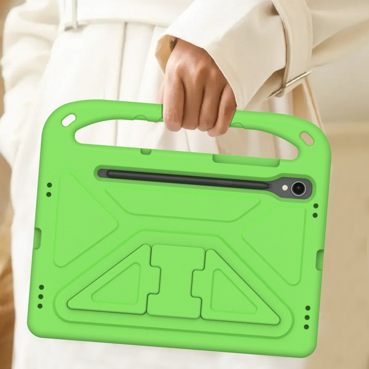 For Samsung Galaxy Tab S9 Handle EVA Shockproof Tablet Case with Holder(Green) by bashfashion