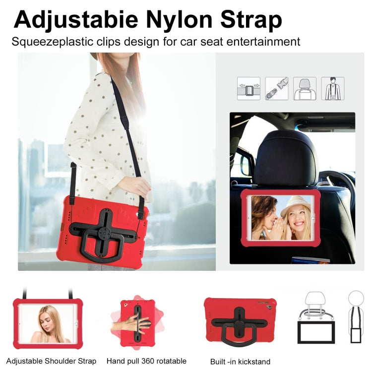 For iPad Air 2 / 9.7 2017 / 2018 Shield 360 Rotation Handle EVA Shockproof PC Tablet Case(Red Black) by bashfashion