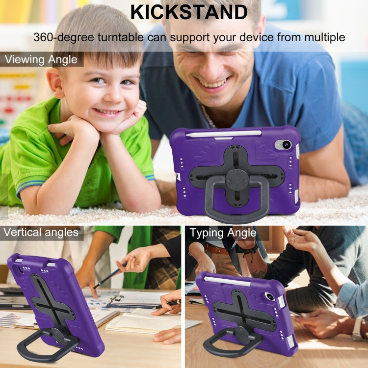 For iPad mini 6 2021 / mini 2024 Shield 360 Rotation Handle EVA Shockproof PC Tablet Case(Purple Black) by bashfashion