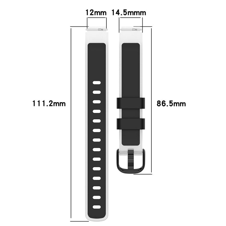12mm Universal Two Color Transparent Silicone Watch Band(Black) by bashfashion