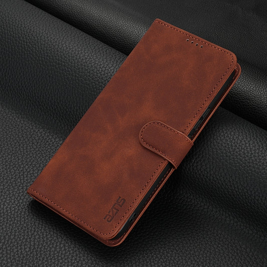 For Huawei nova 12 Pro AZNS Skin Feel Calf Texture Flip Leather Phone Case(Brown) by AZNS