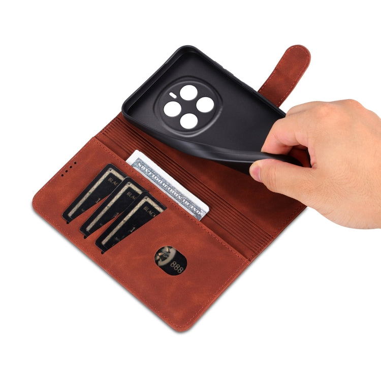 For Honor Magic7 AZNS Skin Feel Calf Texture Flip Leather Phone Case(Brown) by AZNS