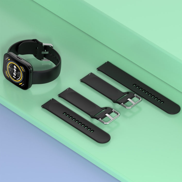 For Amazfit Bip 5 Silicone Watch Band, Size:L Size(White) by bashfashion