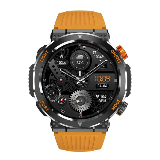 HT17 1.46 inch Round Screen Bluetooth Smart Watch, Support Health Monitoring & 100+ Sports Modes(Orange) by bashfashion