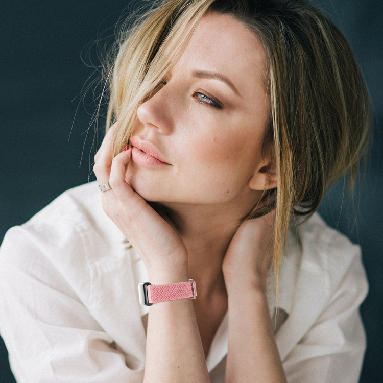 For Xiaomi Smart Band 9 Pro / 8 Pro 18mm Buckle Nylon Braided Watch Band(Wave Pattern Blue White) by bashfashion