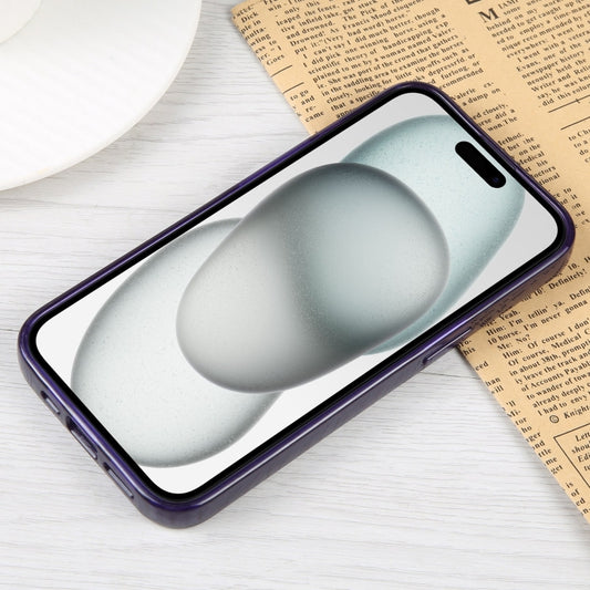 For iPhone 15 GEBEI MagSafe Magnetic Transparent Phone Case(Purple) by GEBEI