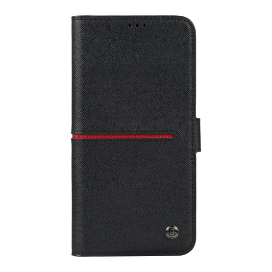 For iPhone 15 GEBEI Top-grain Horizontal Flip Leather Phone Case(Black) by GEBEI