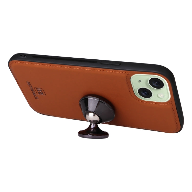 For iPhone 15 Plus BETOPNICE BN-005 2 in 1 Detachable Imitate Genuine Leather Phone Case(Brown) by BETOPNICE