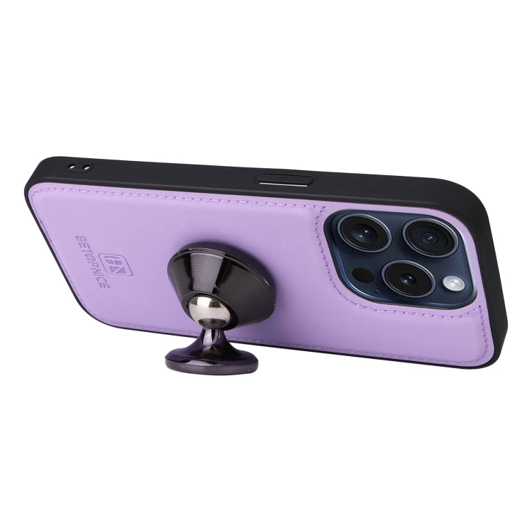 For iPhone 15 Pro BETOPNICE BN-005 2 in 1 Detachable Imitate Genuine Leather Phone Case(Light Purple) by BETOPNICE