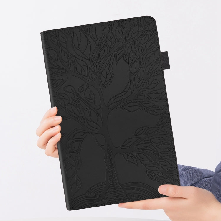 For Realme Pad 2 Life Tree Series Horizontal Flip Leather Tablet Case(Black) by bashfashion