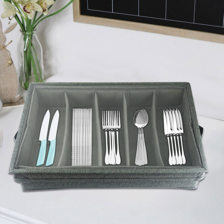 Removable Foldable Tableware Storage Box(Grey) by bashfashion