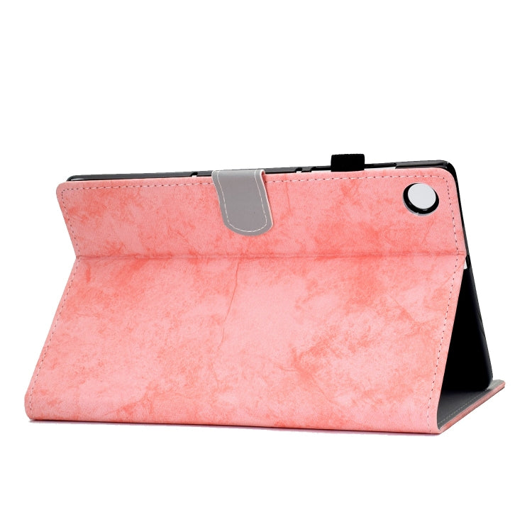 For Samsung Galaxy Tab A11+ / A9+ Marble Style Cloth Texture Smart Leather Tablet Case(Pink) by bashfashion