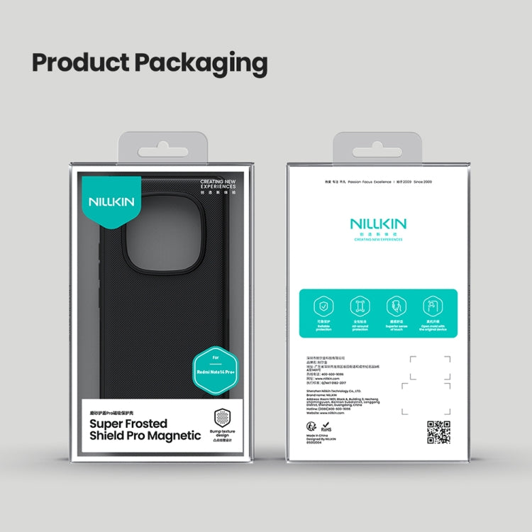 For Redmi Note 14 Pro+ 5G NILLKIN Frosted Shield Pro Magnetic Phone Case(Black) by NILLKIN