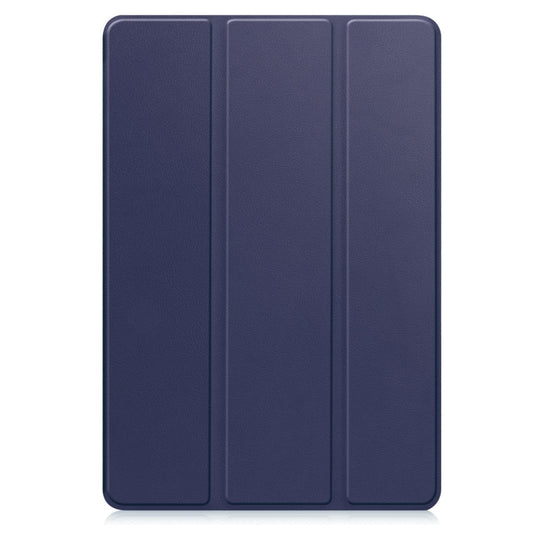 For Samsung Galaxy Tab A9+ Custer 3-folding Holder TPU Smart Leather Tablet Case(Dark Blue) by bashfashion
