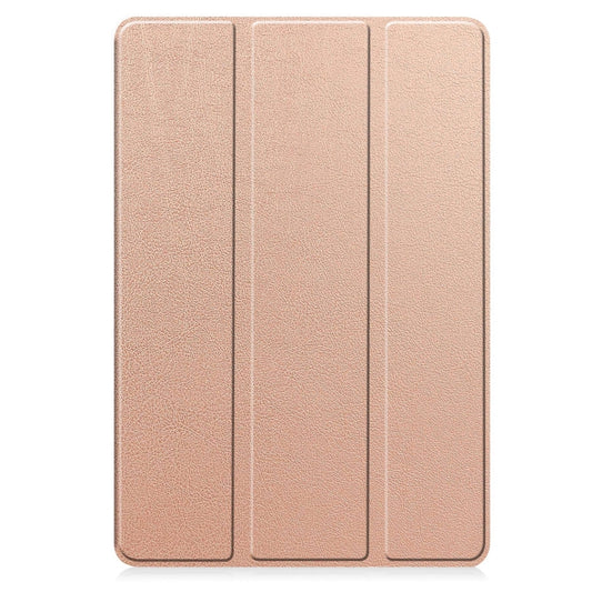 For Samsung Galaxy Tab A9+ Custer 3-folding Holder TPU Smart Leather Tablet Case(Rose Gold) by bashfashion