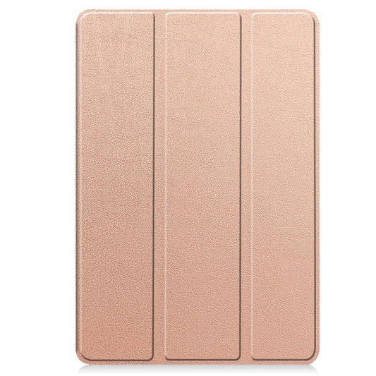 For Samsung Galaxy Tab S10 FE+ Custer 3-folding Holder TPU Smart Leather Tablet Case(Rose Gold) by bashfashion