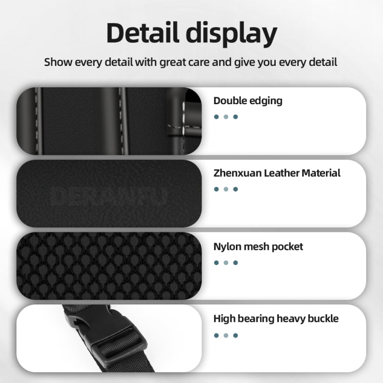 3054 Napa Texture Leather Car Center Console Storage Bag(Black) by bashfashion