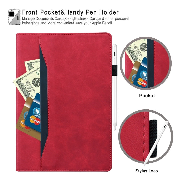 For Samsung Galaxy Tab S9 FE Splicing Shockproof Leather Tablet Case(Red) by bashfashion