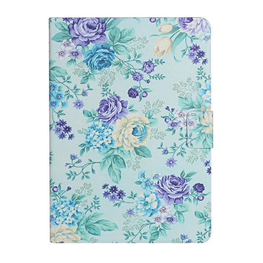 For Samsung Galaxy Tab A11 / A9 Flower Pattern Horizontal Flip PU Tablet Case with Sleep / Wake-up Function(Purple Flower) by bashfashion