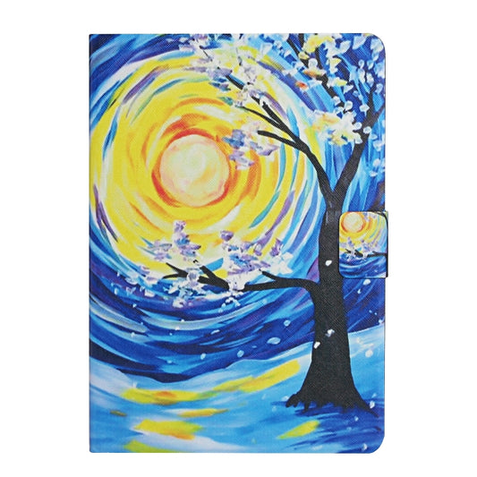 For Samsung Galaxy Tab A11+ / A9+ Colored Drawing Pattern Horizontal Flip PU Tablet Case with Sleep / Wake-up Function(Starry Sky Tree) by bashfashion