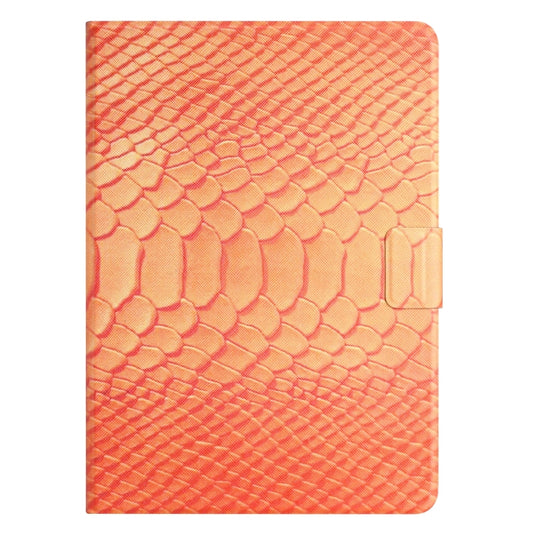For Samsung Galaxy Tab A11 / A9 Solid Color Crocodile Texture Smart PU Tablet Case with Sleep / Wake-up Function(Orange) by bashfashion