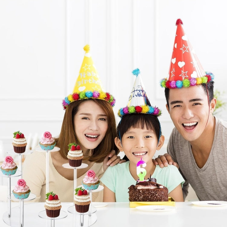 YX034 Acrylic Cupcake Shelf Cartoon Cake Display Stand(Pink) by bashfashion