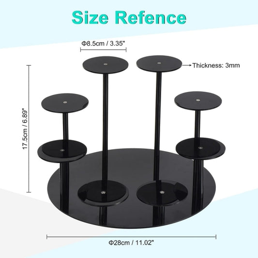 YX034 Acrylic Cupcake Shelf Cartoon Cake Display Stand(Black) by bashfashion