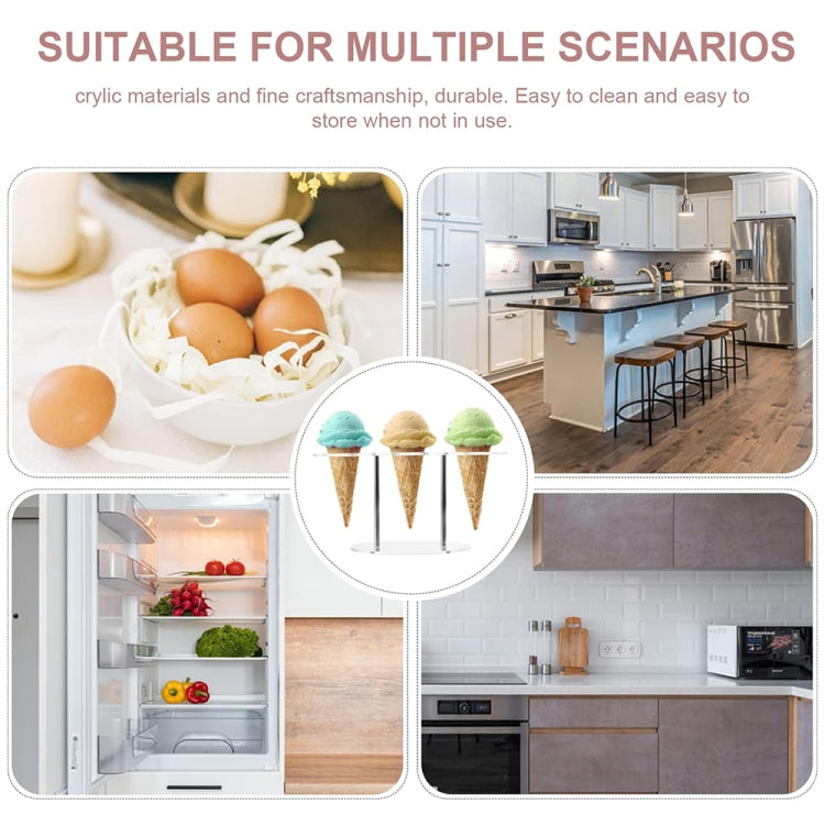 YX035 Acrylic Ice Cream Cone Rack Ice Cream Display Stand(Transparent) by bashfashion