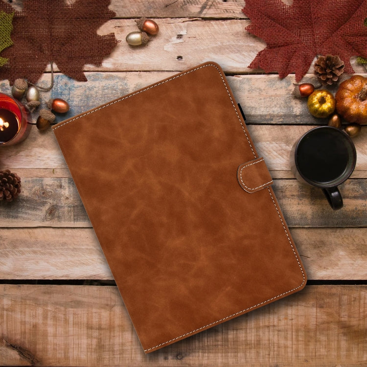 For Samsung Galaxy Tab A11 / A9 Cowhide Texture Horizontal Flip Leather Tablet Case(Brown) by bashfashion
