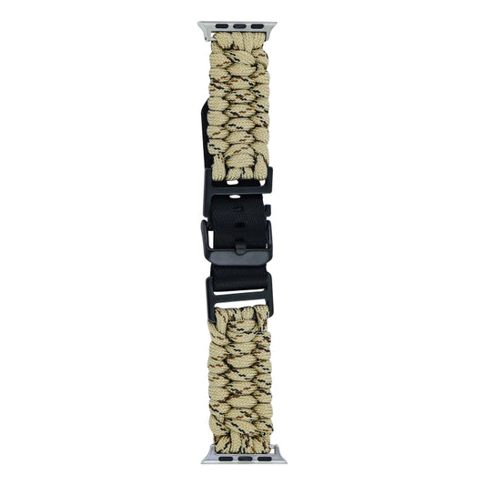 For Apple Watch Series 4 40mm Paracord Plain Braided Webbing Buckle Watch Band(Khaki Camouflage) by bashfashion