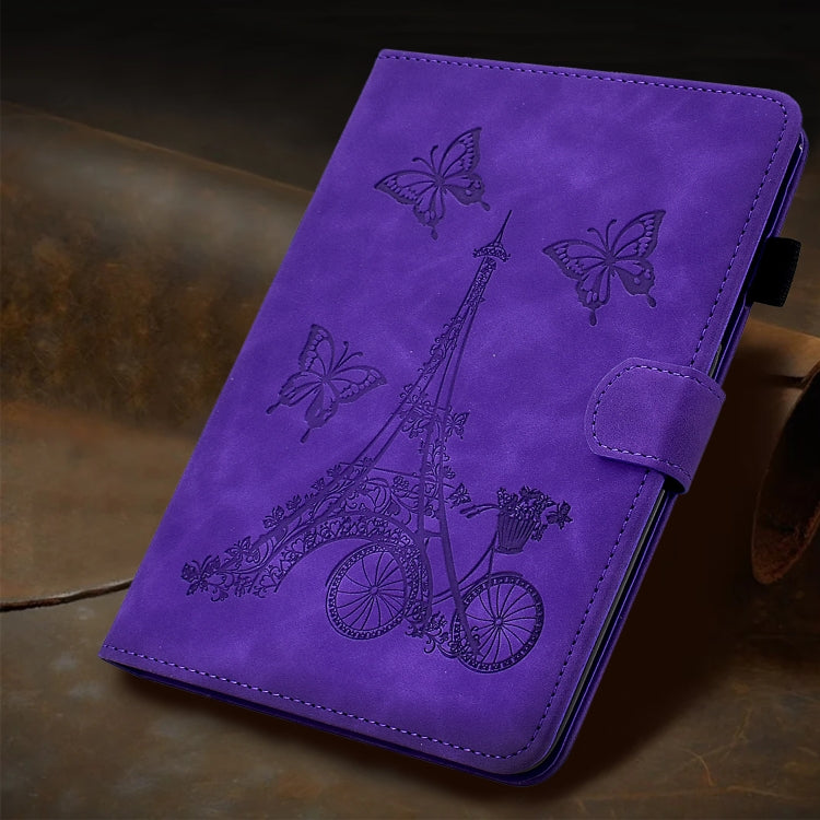 For Samsung Galaxy Tab A11+ / A9+ Embossed Tower Flip Leather Tablet Case with Sleep / Wake-up Function(Purple) by bashfashion