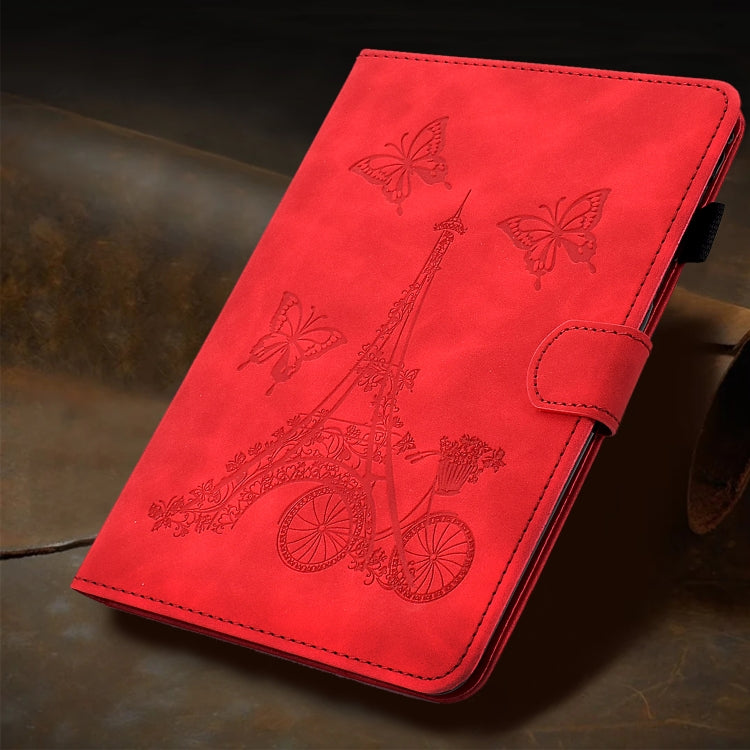 For Samsung Galaxy Tab A11+ / A9+ Embossed Tower Flip Leather Tablet Case with Sleep / Wake-up Function(Red) by bashfashion