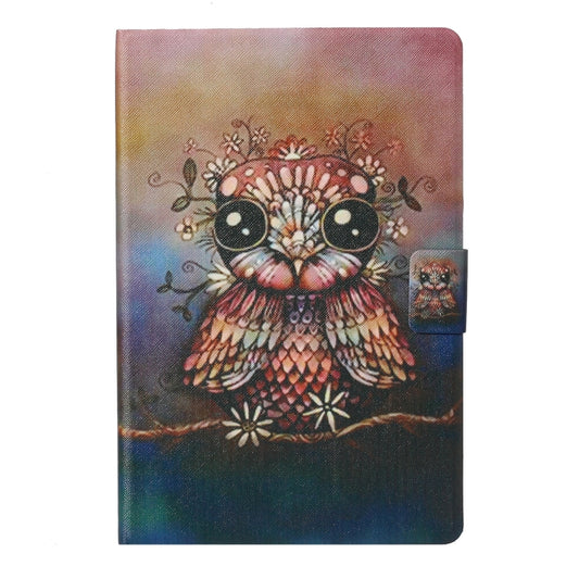 For Samsung Galaxy Tab A11 / A9 Voltage Coloured Drawing Smart PU Tablet Case with Sleep / Wake-up Function(Owl) by bashfashion
